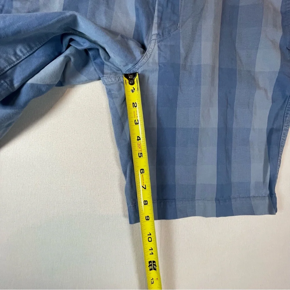 The North Face Men’s Blue Plaid Hiking Shorts Size 34 Stretch Outdoor 9”